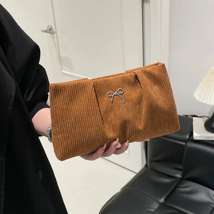 Bow Corduroy Evening Purse