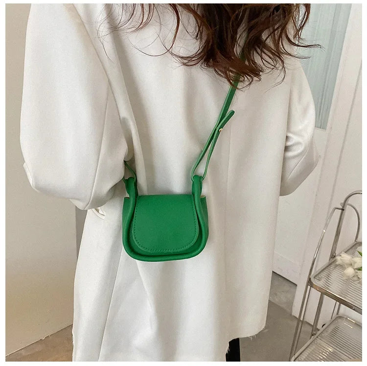 Candy Color Fashion PU Leather Mini Crossbody Bag for Women