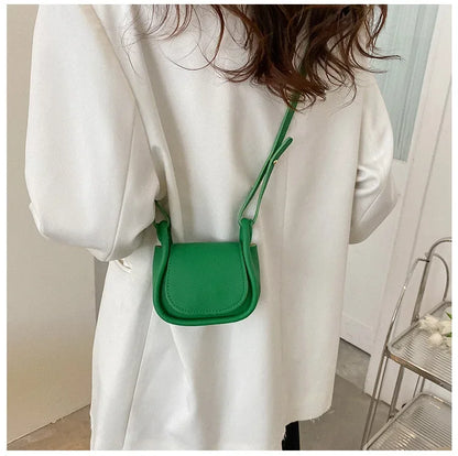 Candy Color Fashion PU Leather Mini Crossbody Bag for Women