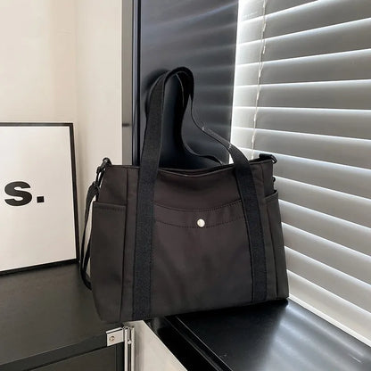 Large Capacity Nylon Crossbody Bag Casual Solid Color Messenger Shoulder Bag