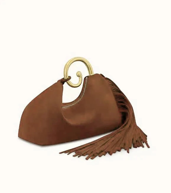 Tassel Evening Clutch Bag Handheld Suede Velvet Soft Square Bag with Mobile Phone Pocket