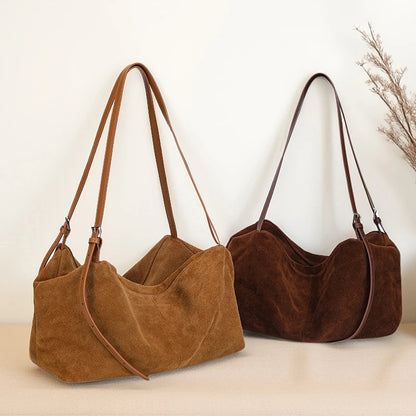 Women's Suede Cow Genuine Leather Shoulder Bags