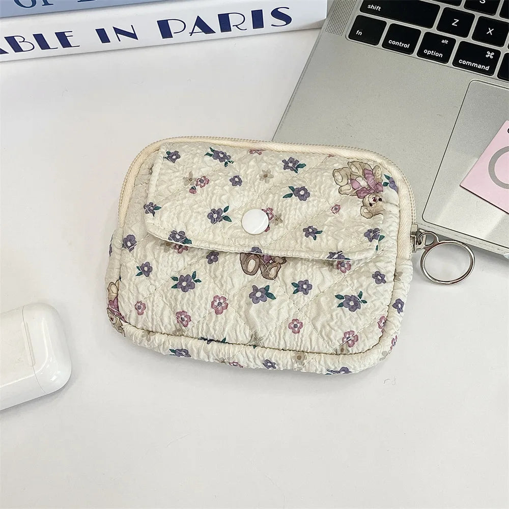 Cute Cartoon Small Travel Cosmetic Lipstick Earphone Card Portable Storage Bag