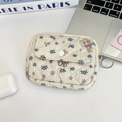 Cute Cartoon Small Travel Cosmetic Lipstick Earphone Card Portable Storage Bag