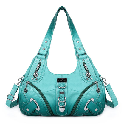 Multi Pocket Soft Leather Shoulder Bags