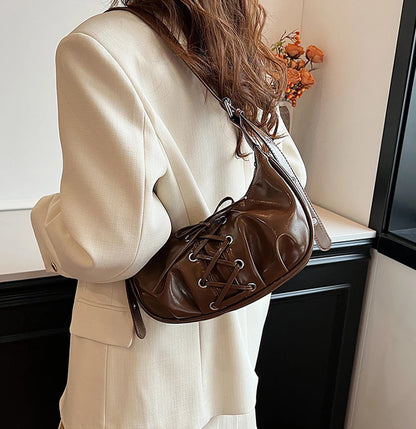 Multi Fold Underarm Bag Ballet Style Bow Strap Women's Bag Shoulder Bag