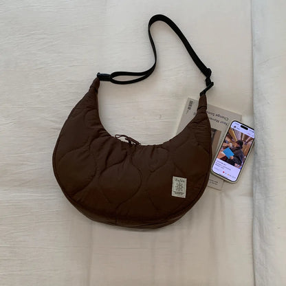 Korean Style Embroidery Commuting Hobo Bag