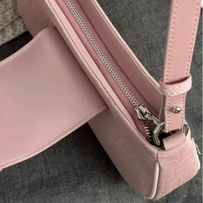 Y2k Handbag Women Sweet  Chain Pink Underarm Bag