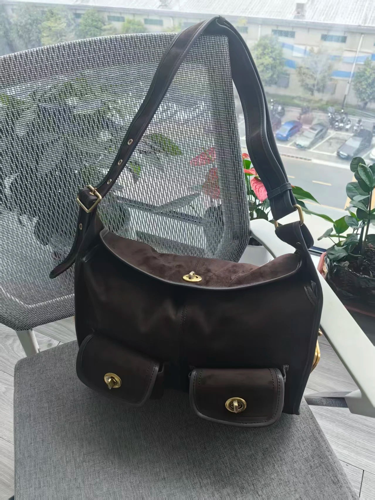 Casual Commuter Large Capacity Suede Pillow Bag