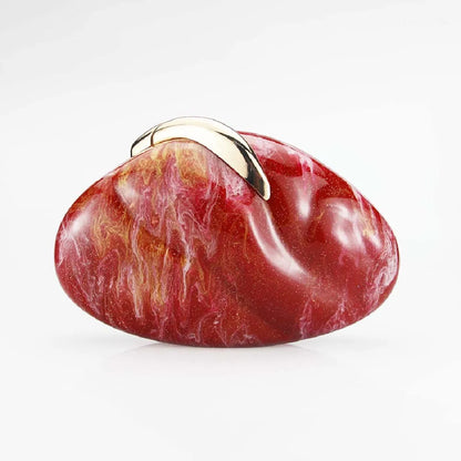 Flower Oval Egg Shell Acrylic Pearl Beige Frame Purse Women Wedding Evening Party  Ivory Handbag Mini Beach Bags