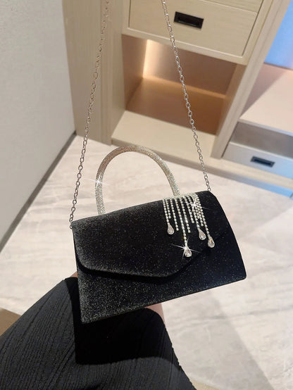 Autumn Winter Vintage Velvet Flap Evening Bag