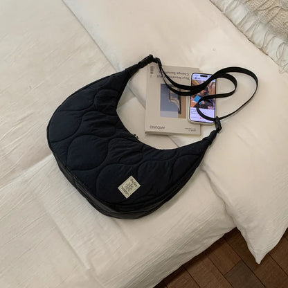 Korean Style Embroidery Commuting Hobo Bag