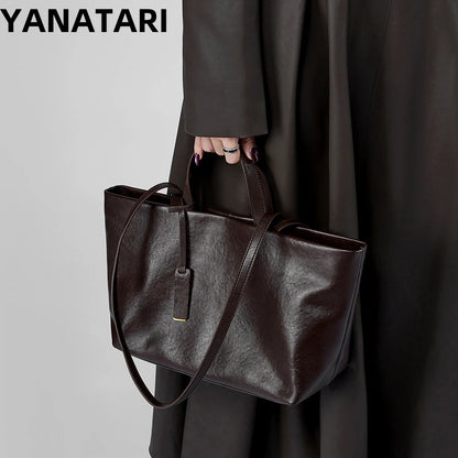Large Capacity Soft Leather Korean Styled Bag