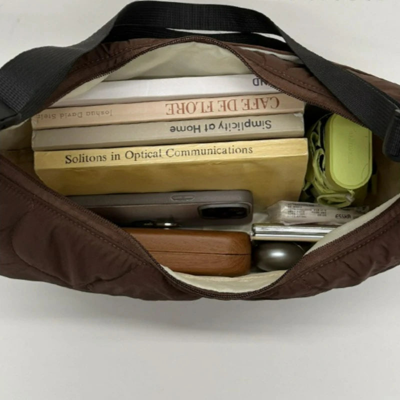 Korean Style Embroidery Commuting Hobo Bag