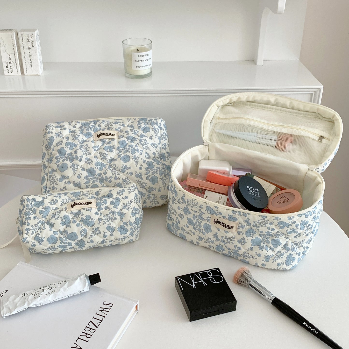 Flower Women Fabric Big Capacity Travel Organzier Pouch