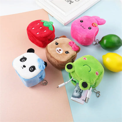Soft Plush Cartoon Animal Cute Coin Purse Mini Zipper