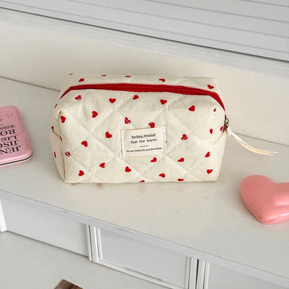 Women Quilting Makeup Bag Large Capacity Toiletry Cosmetic Storage Pouch