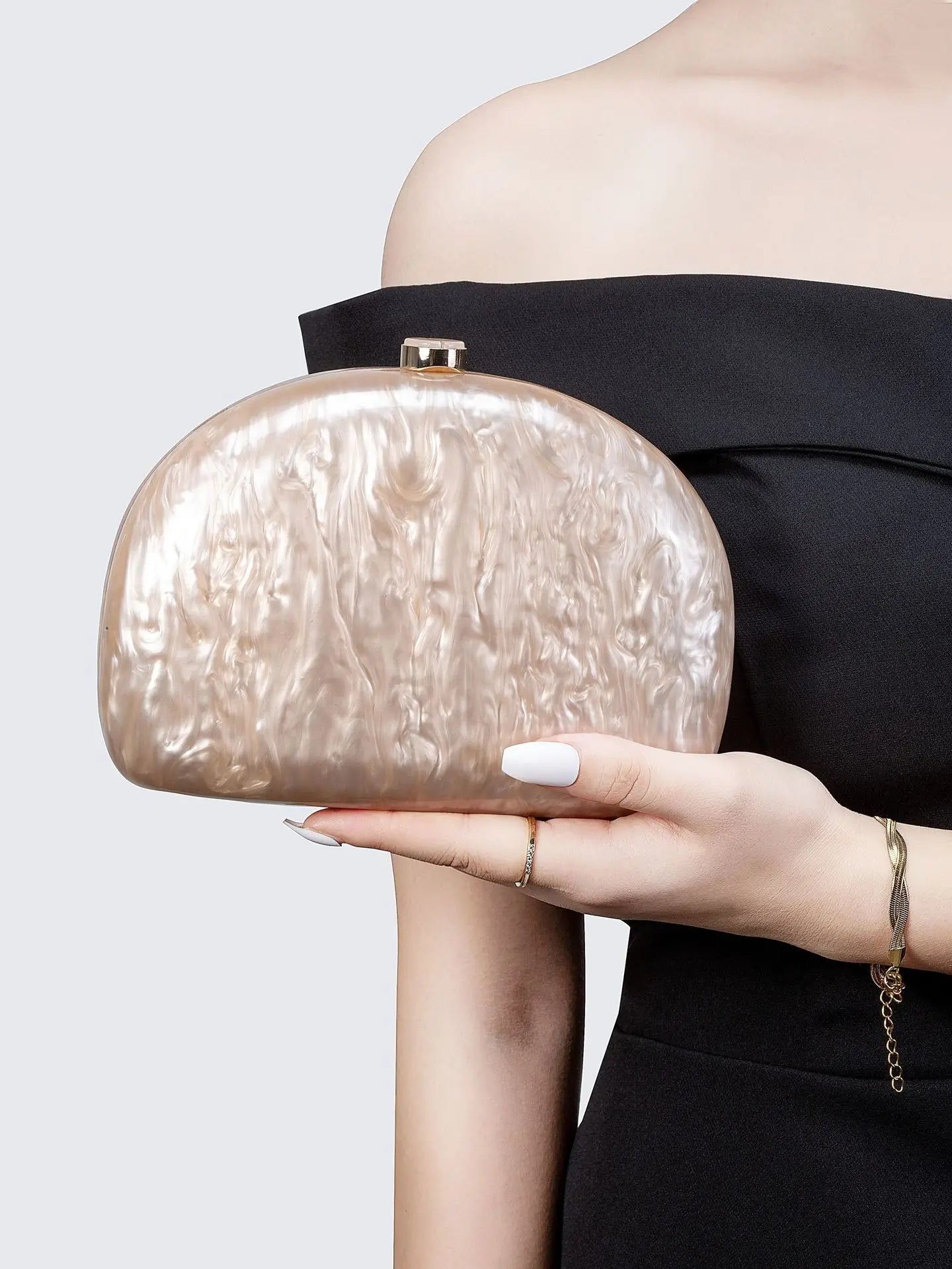 Women's New Semi-Circular Pressure-Packed Acrylic Dinner Bag