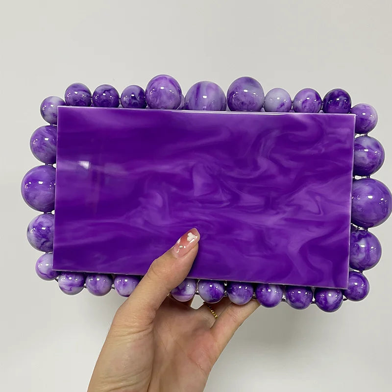 Acrylic Beaded Dinner Chain Evening Clutch Bags for Women