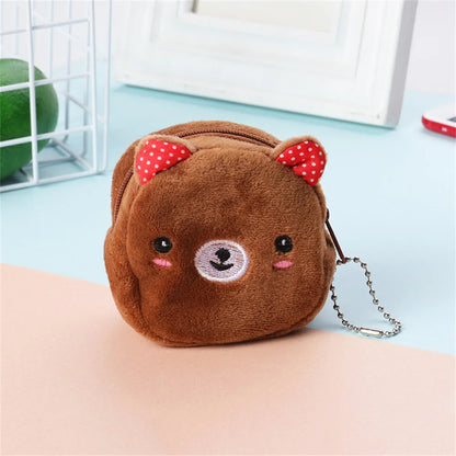 Soft Plush Cartoon Animal Cute Coin Purse Mini Zipper