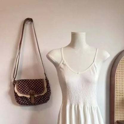 New Korean Polka Dot Vintage Women's  Shoulder Crossbody Bag