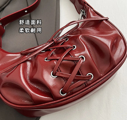 Multi Fold Underarm Bag Ballet Style Bow Strap Women's Bag Shoulder Bag