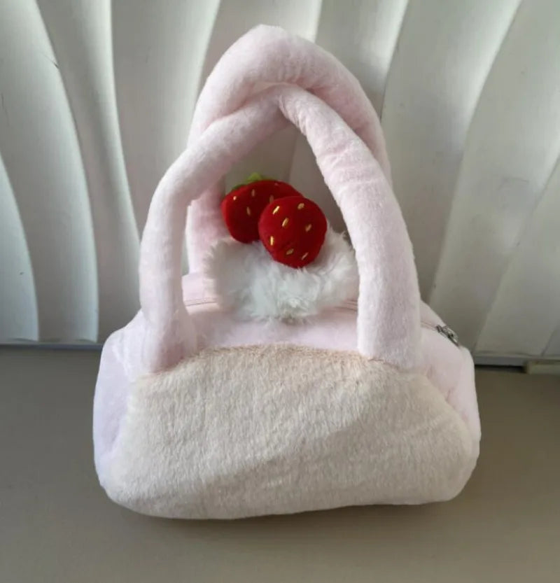 Sweet Kawaii Strawberry Top-Handle Bags Japanese Cute Fashion Casual Handbag
