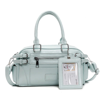 Glossy PU Shoulder & Crossbody Bags Solid Zipper