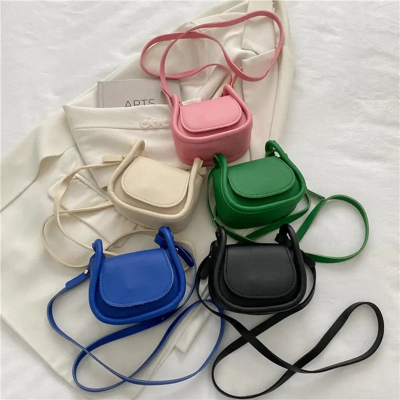 Candy Color Fashion PU Leather Mini Crossbody Bag for Women