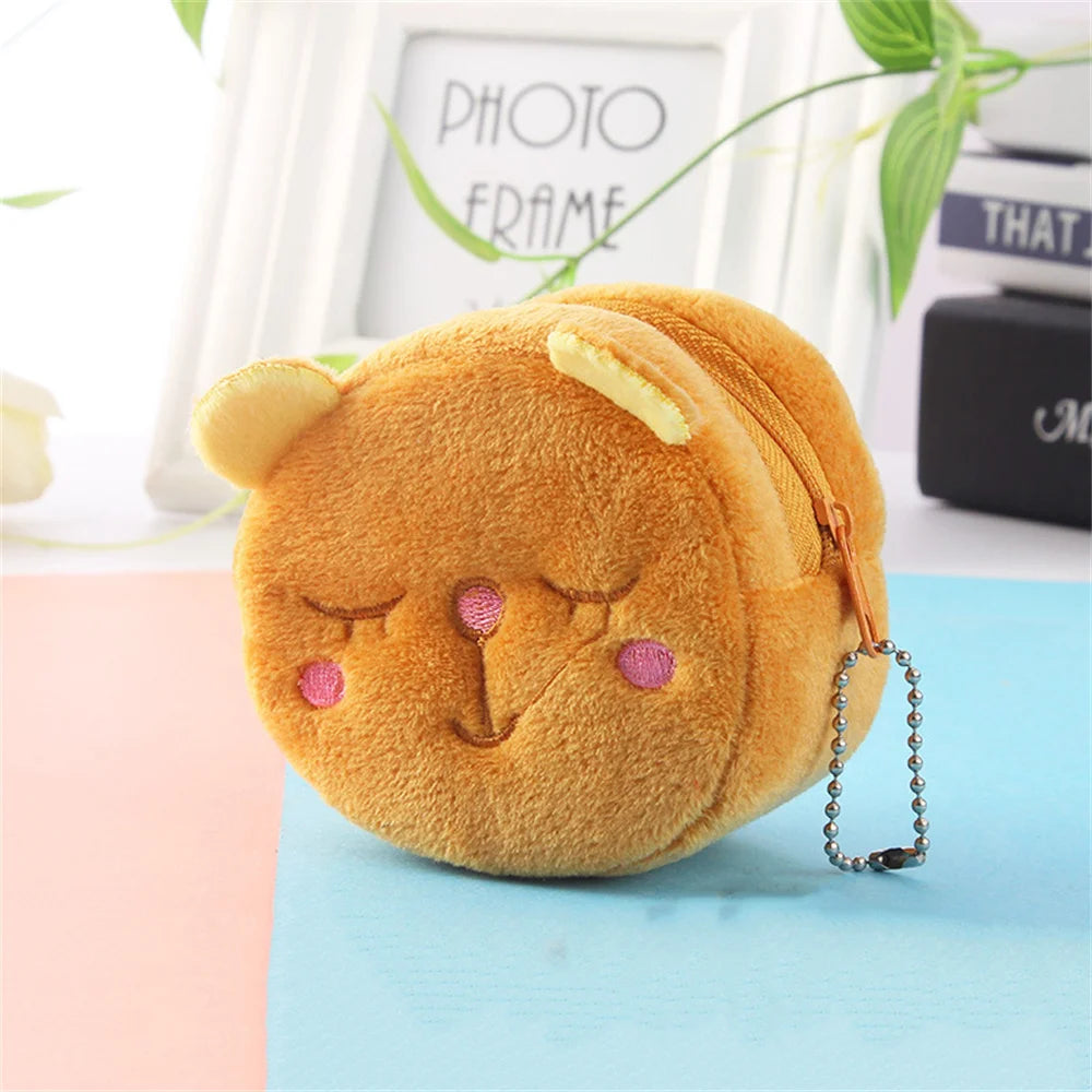 Soft Plush Cartoon Animal Cute Coin Purse Mini Zipper