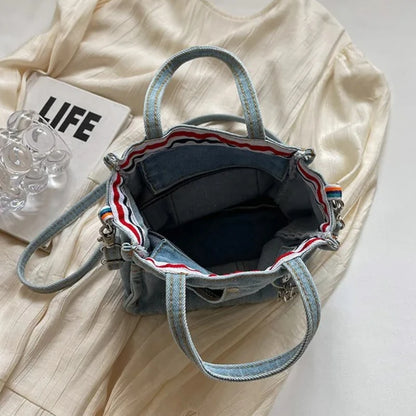 Ladies' Crossbody Bags Creative Retro Washed Denim  Verstaile Handbags