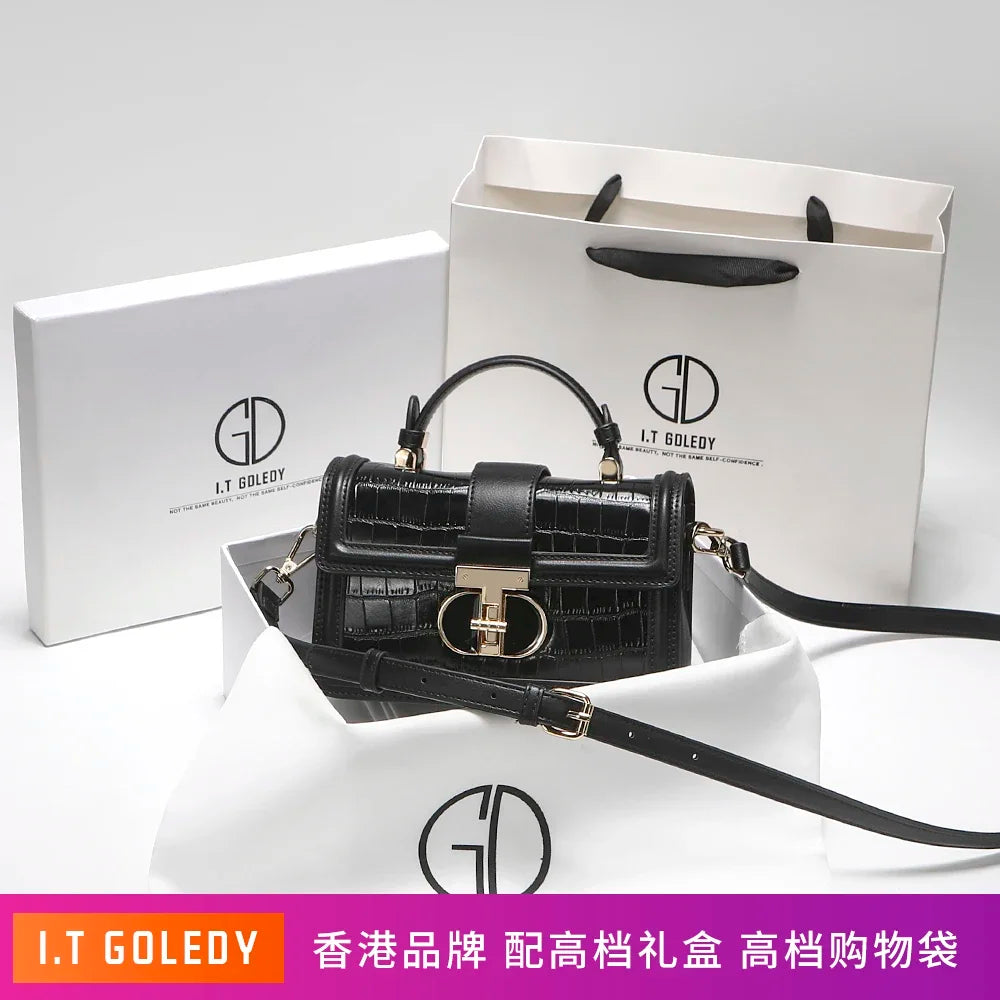 Alligator Printing Leather and Delicate Metal Women's Portable Shoulder Bag