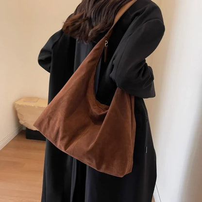 Vintage Suede New Large Capacity Women Tote Bag