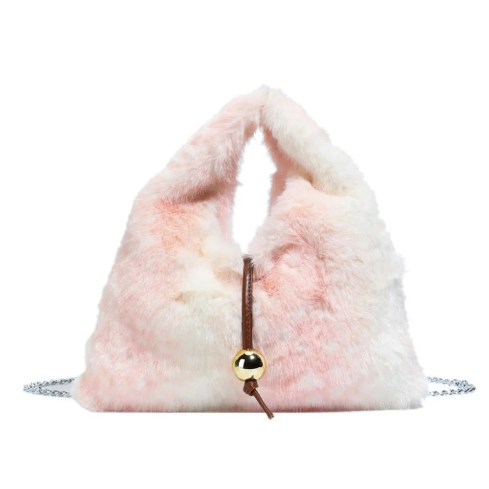 Fluffy Deer Pattern Shoulder Faux Fur Bags for Women