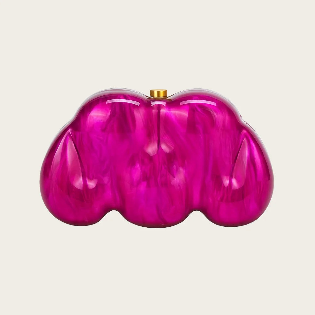 Cloud Shaped Clutch Bag Acrylic Clutch  Women Wedding Evening Party Ivory Bag