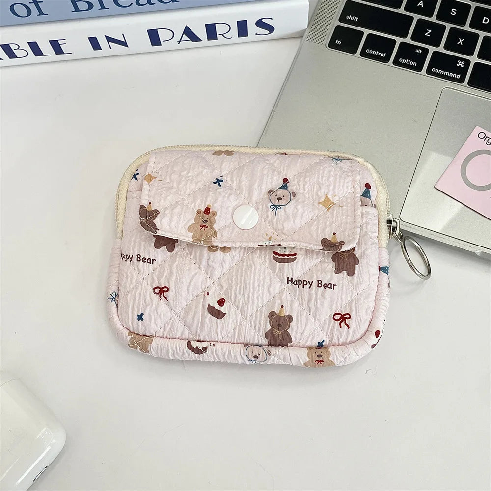 Cute Cartoon Small Travel Cosmetic Lipstick Earphone Card Portable Storage Bag