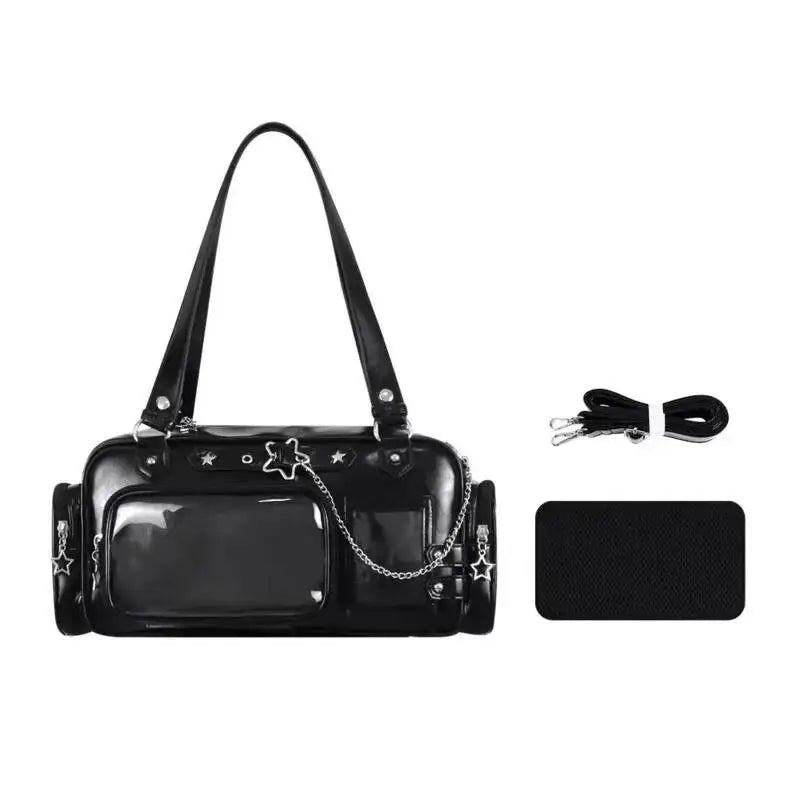 Star Chain Y2k Harajuku Blue Lolita Girl Pain Bags Transparent Japanese Crossbody Bag