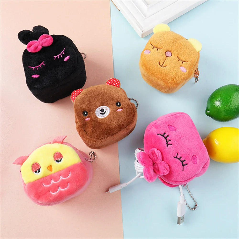 Soft Plush Cartoon Animal Cute Coin Purse Mini Zipper