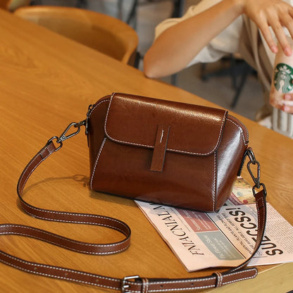 Cowhide Genuine Leather Handbag Lady Casual Phone Bag for Women