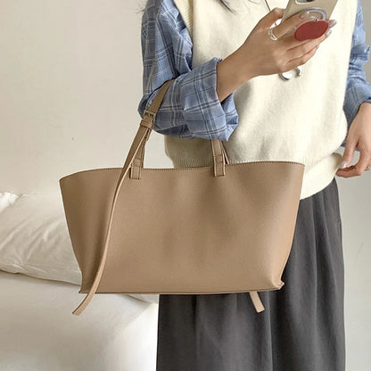 Casual Soft Tote Women Bag PU Leather Shoulder Bags for Women