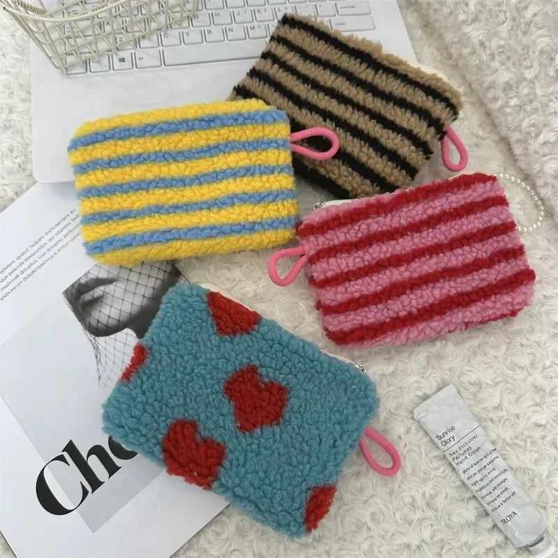 Heart Printed Cute Small Lipstick Cosmetic Bag