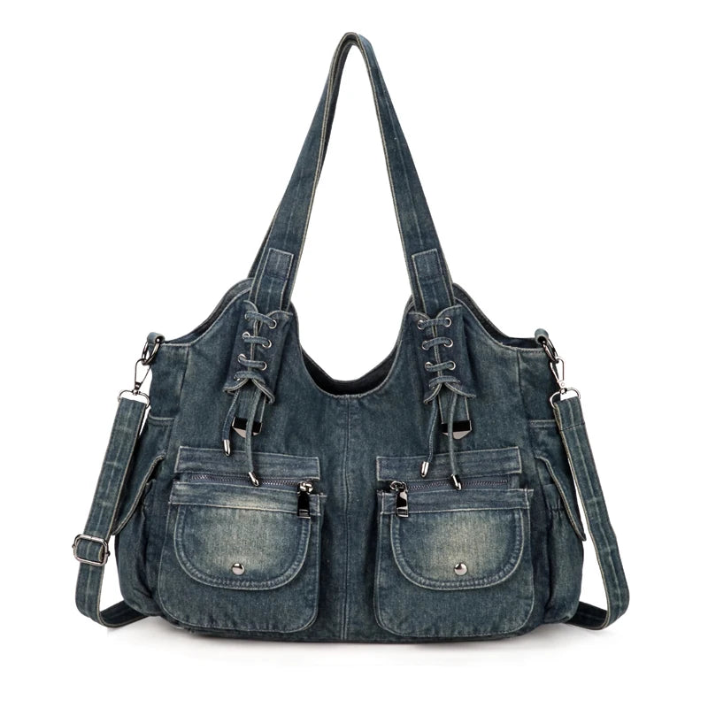 Women's Denim Bag Y2K Vintage Blue Jean Purse