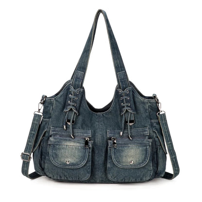 Women's Denim Bag Y2K Vintage Blue Jean Purse