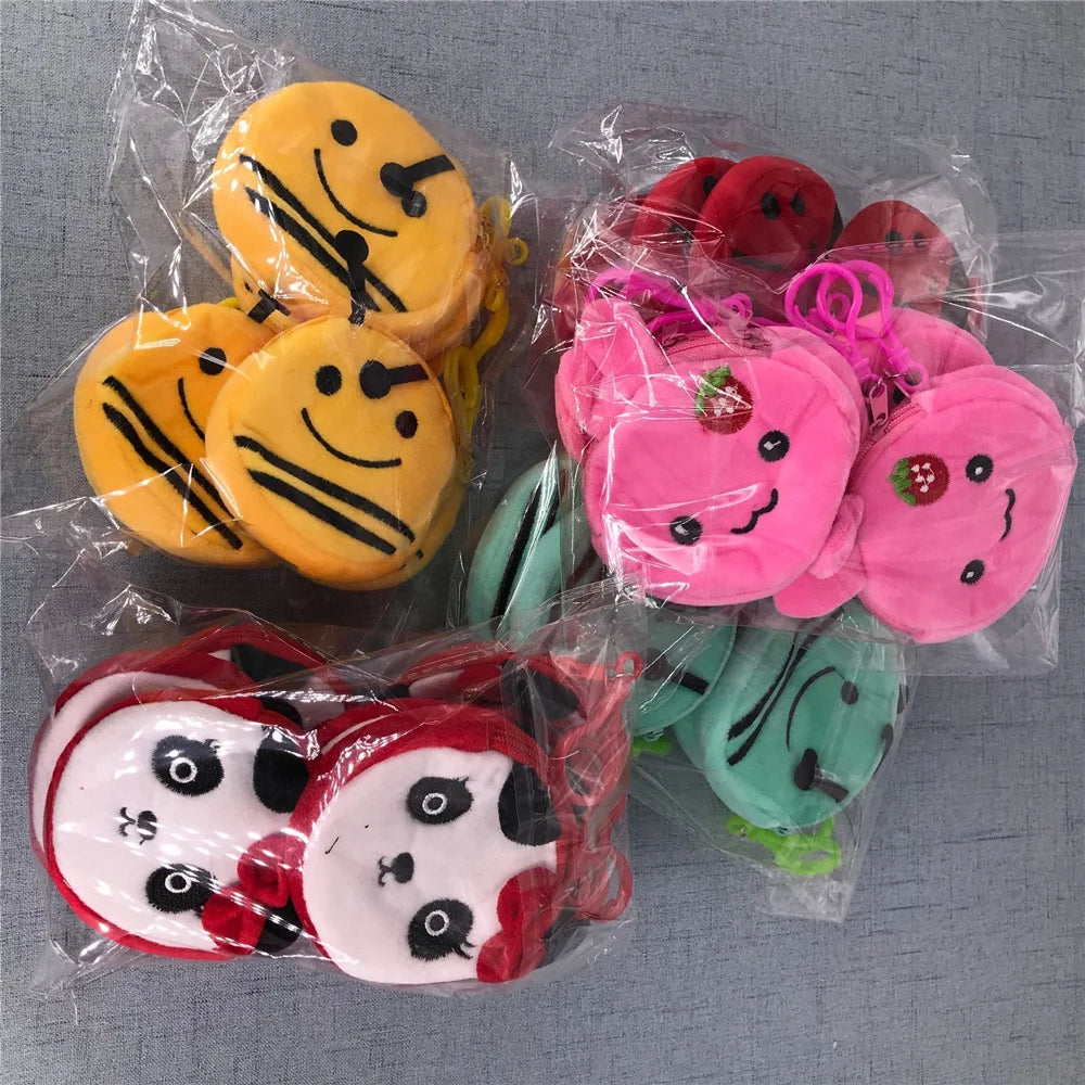 Gift Small Key Hook Pendant Plush Coin Bag , Panda , Animal Coin Pouch