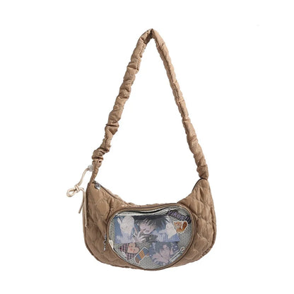 Zipper Bag Love Heart Lace Handbag