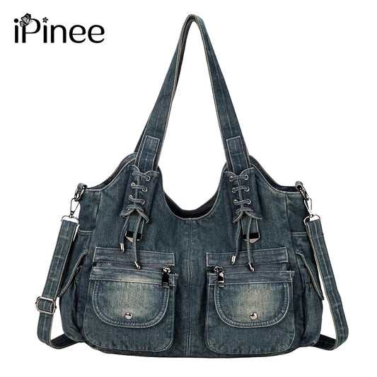 Women's Denim Bag Y2K Vintage Blue Jean Purse