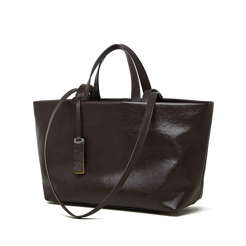 Large Capacity Soft Leather Korean Styled Bag