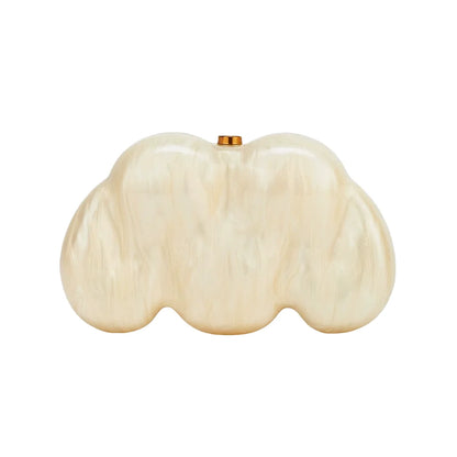 Cloud Shaped Clutch Bag Acrylic Clutch  Women Wedding Evening Party Ivory Bag