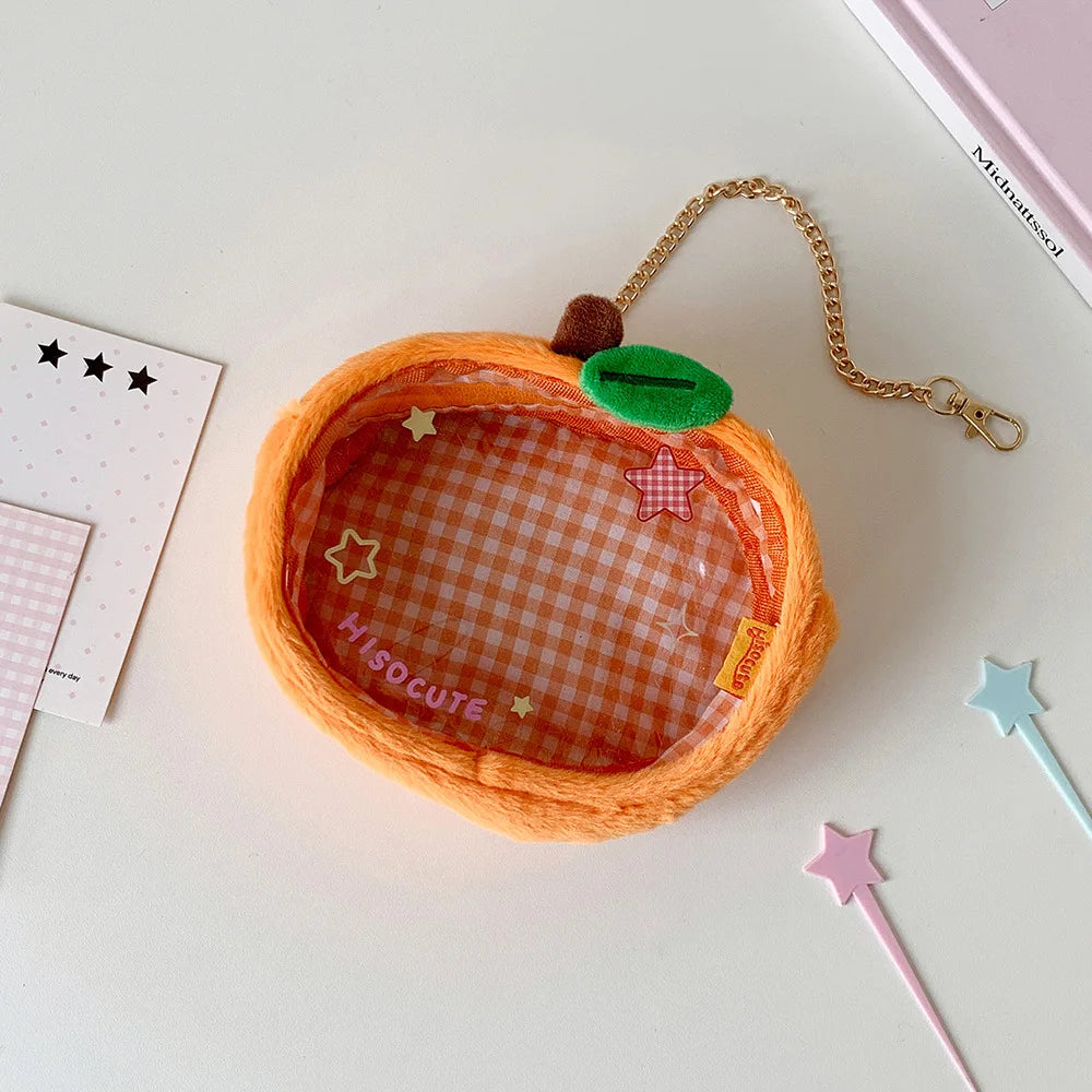 Cute Cartoon Strawberry Orange 3D Plush Doll Carrier Display Bag