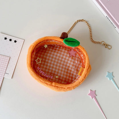 Cute Cartoon Strawberry Orange 3D Plush Doll Carrier Display Bag